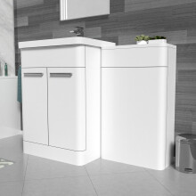 Nes Home White 1100mm Freestanding Cabinet Ceramic Basin & WC Unit
