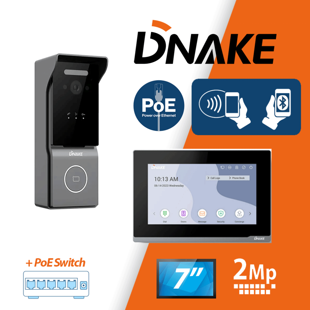 (2, No) Intercom System Kit Dnake 2Mp Hd Video Doorbell 665355278384