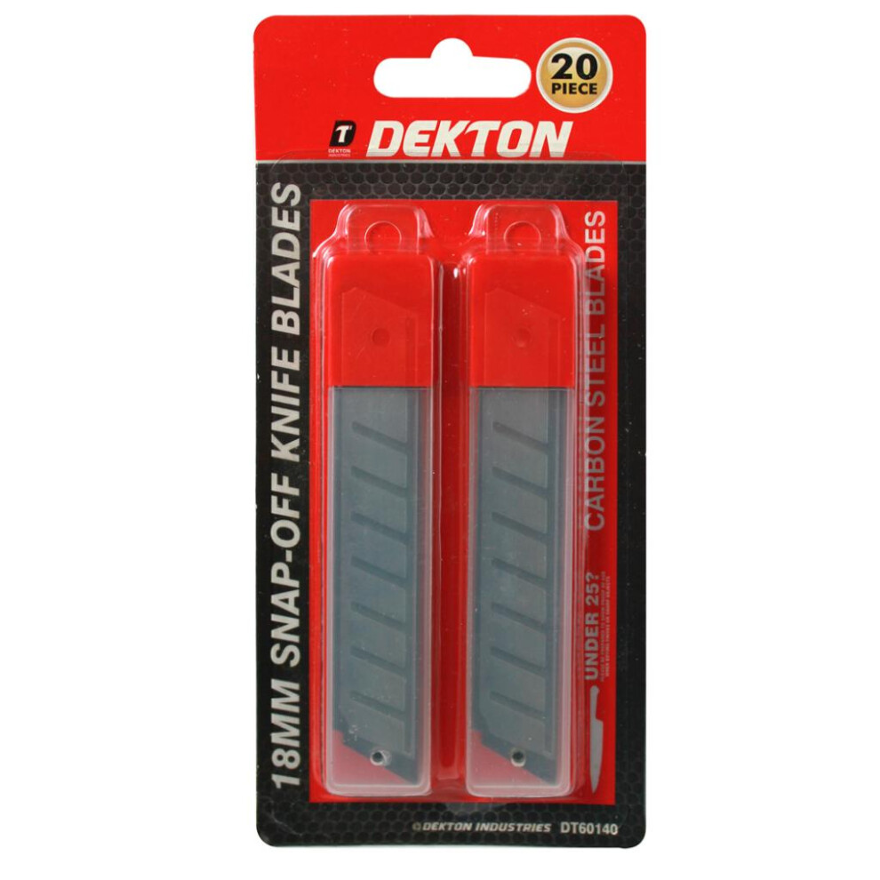 18MM 20PC SNAP-OFF KNIFE BLADES, DT60140