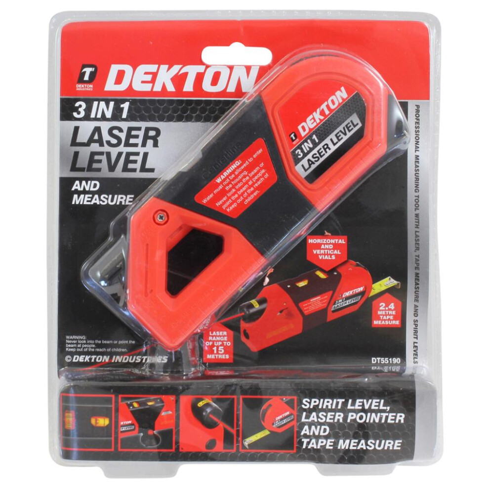 3 IN 1 LASER LEVEL WITH MEASURE, DT55190