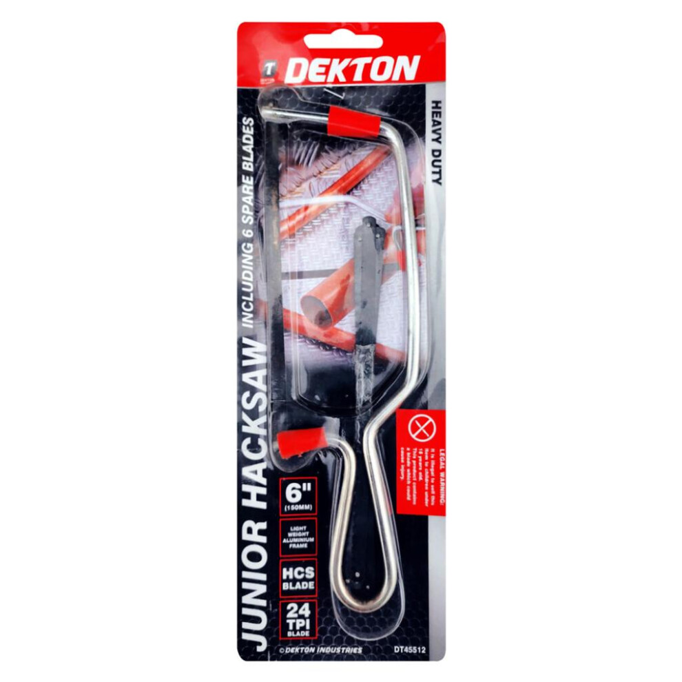 DEKTON JUNIOR HACKSAW WITH BLADE & 6 EXTRA BL, DT45512