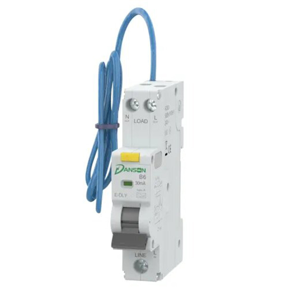 DANSON MINI RCBO 6kA S.P. SINGLE MODULE B-CURVE 6A 30mA 230V TYPE A
