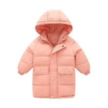 (Pink02, 6-7Years) Kids Girls Coat Hooded Parka Jacket Warm Long New