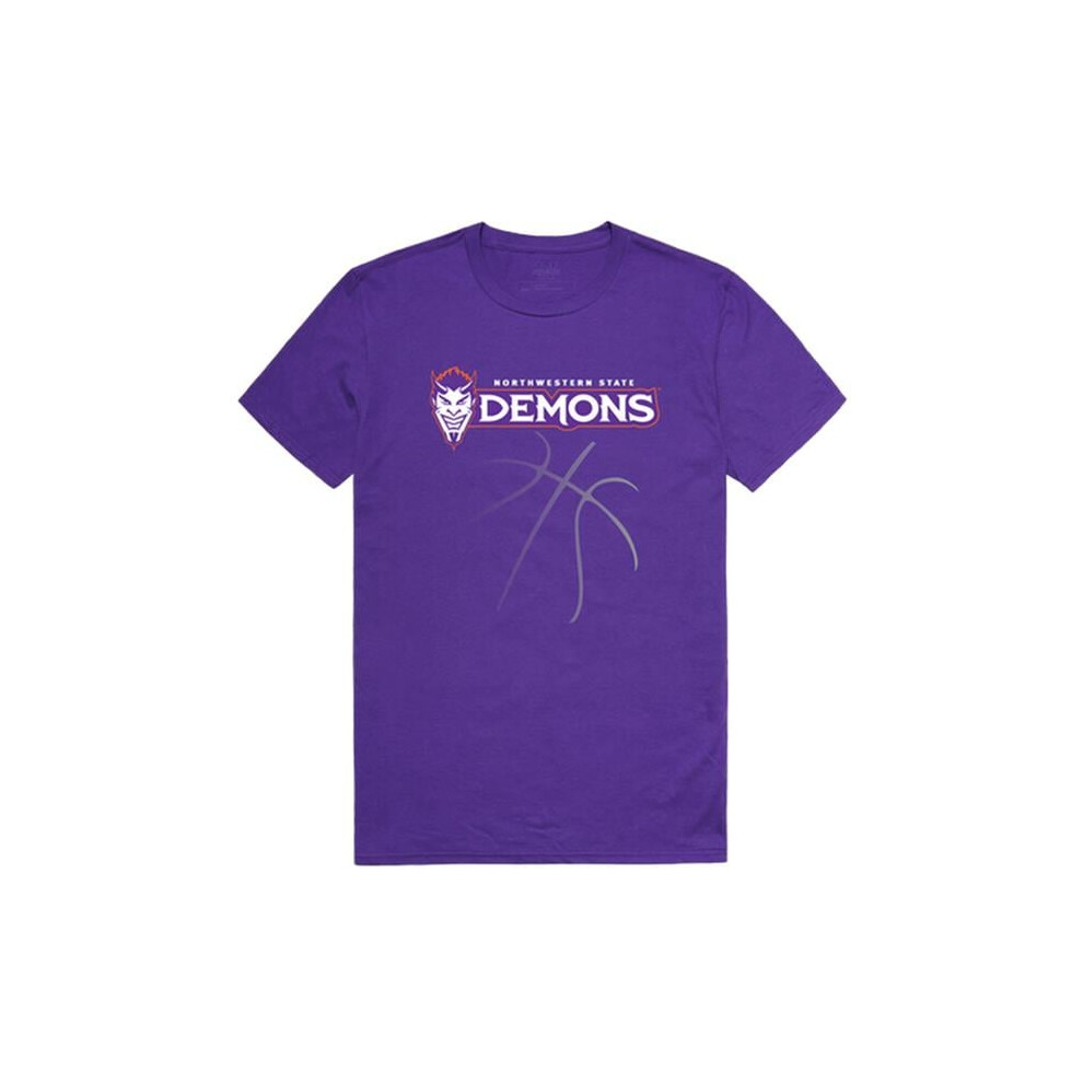 W Republic 510-689-PUR-02 Northwestern State University Demons College Basketball T-Shirt, Purple - Medium-image-OPC-PFDMC2B-NEW