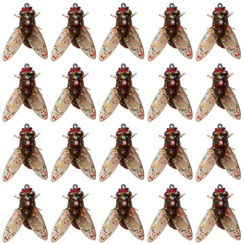 (Brown, L) Bionic Fly Fishing Bait 20PCS - 8mm Black Realistic Lures Kit