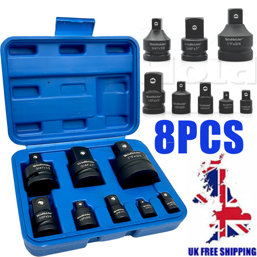 8Pc Impact Socket Adaptor Set Step Up Down Adapters Reducers Size 1