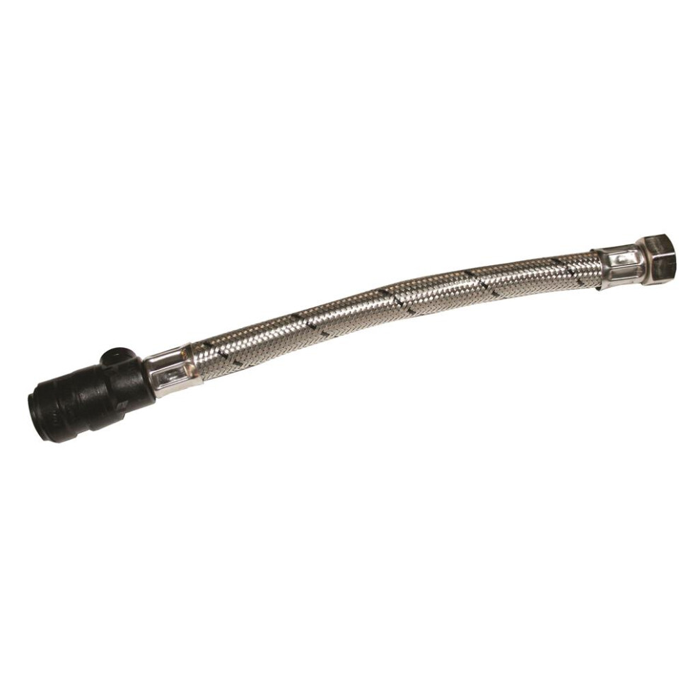 15mm x 3/4" x 300mm Pushfit Flexible With Iso Valve