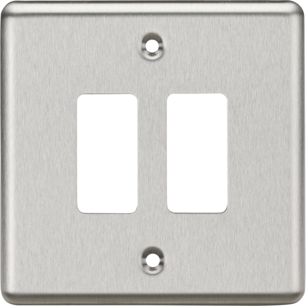 2G Grid Faceplate - Rounded Edge Brushed Chrome