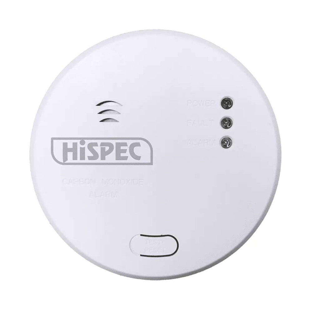 Hispec Mains Round Carbon Alarm - Radiofrequencyw/10yr PRO
