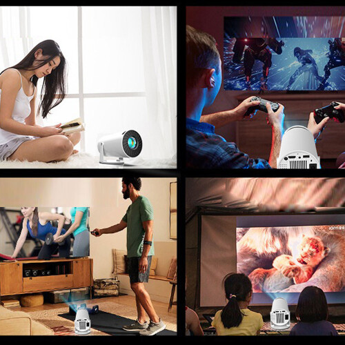 Android 11 F100 Smart Projector with Auto Keystone, 1024x600, 120LUX, 16:9 Folding Screen, Bluetooth/WiFi, HDMI, USB, 30W Lamp (50,000h) 2