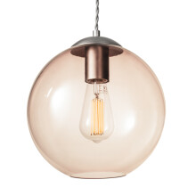 Litecraft Huey Ceiling Pendant With Smoke Tinted Glass Shade - Pewter