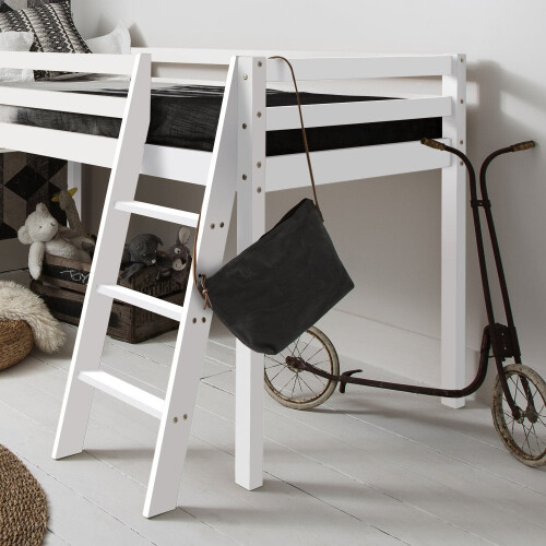 Noa and Nani Moro Cabin Bed Midsleeper with Slide in Classic White 1