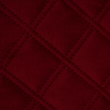 Double Stitch Diamond Quilted Velvet Upholstery Fabric - Red