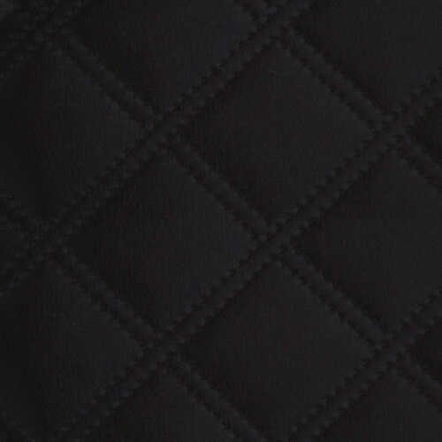 Double Stitch Diamond Quilted Velvet Upholstery Fabric - Black