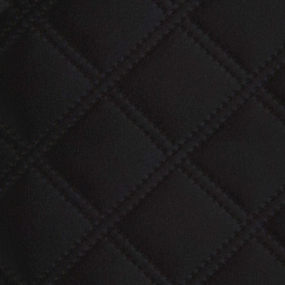 I Want Fabric Double Stitch Diamond Quilted Velvet Upholstery Fabric - Black