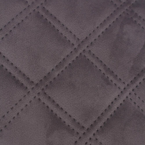 Double Stitch Diamond Quilted Velvet Upholstery Fabric - Grey 2