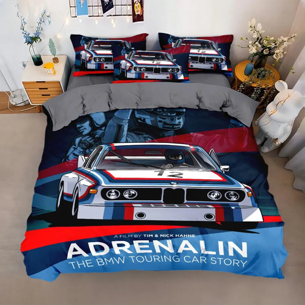 (Car 01, King 240*220cm) Car Print Bedding Pillowcase Set Single Double Duvet Covers