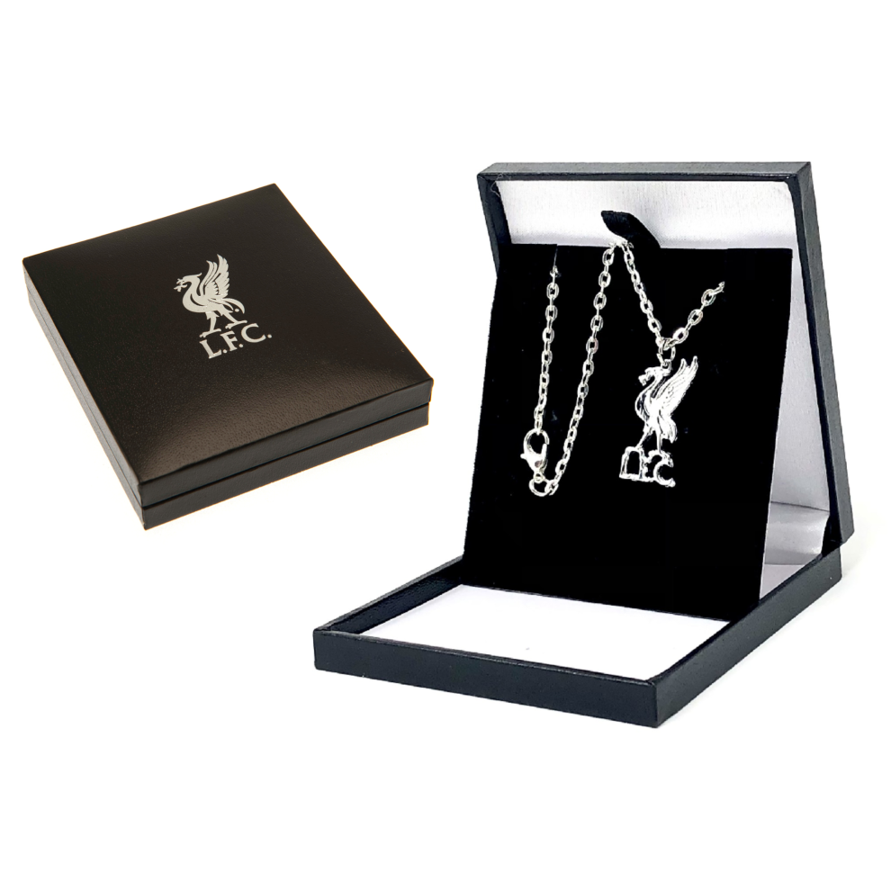 Liverpool FC Silver Plated Liverbird Pendant With 50 cm Long Chain Necklace