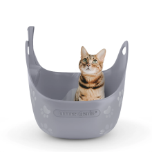 Litter Genie Cat Litter Box Grey With Scoop High Flexible Edges