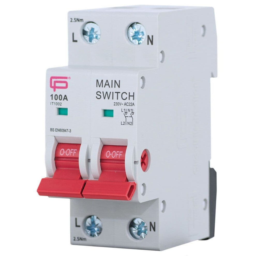 FUSEBOX 100A 2POLE MAIN SWITCH, IT1002