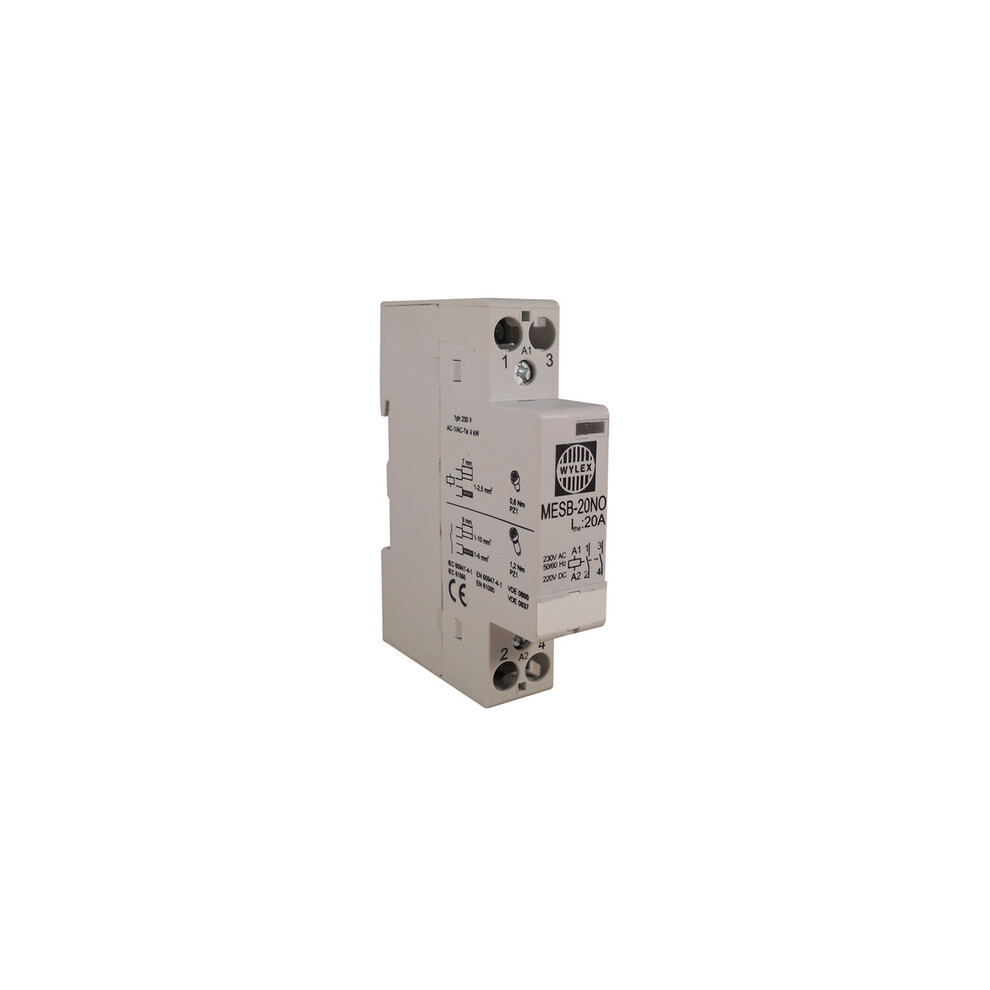 WYLEX MESB-20NC 20A Contactor 2 Pole 1 Module Normally Closed
