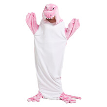 (pink, XL-?178-188?) Crocodile sleeping bag cartoon animal is super soft high density flannel one-piece pajamas