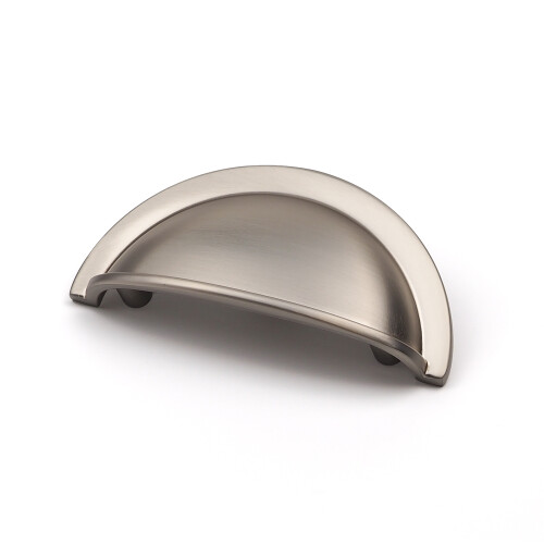 (64mm Cup Handle) Brushed Nickel Cup Handle 64mm & 38mm 42mm Knobs 2