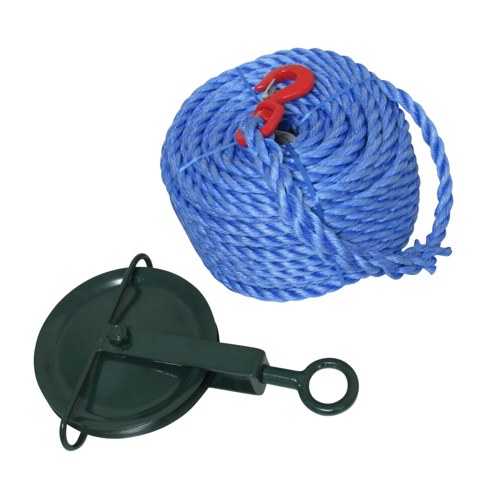 (10M) Gin Wheel Scaffold Pulley & Rope 250KG (Lifting)