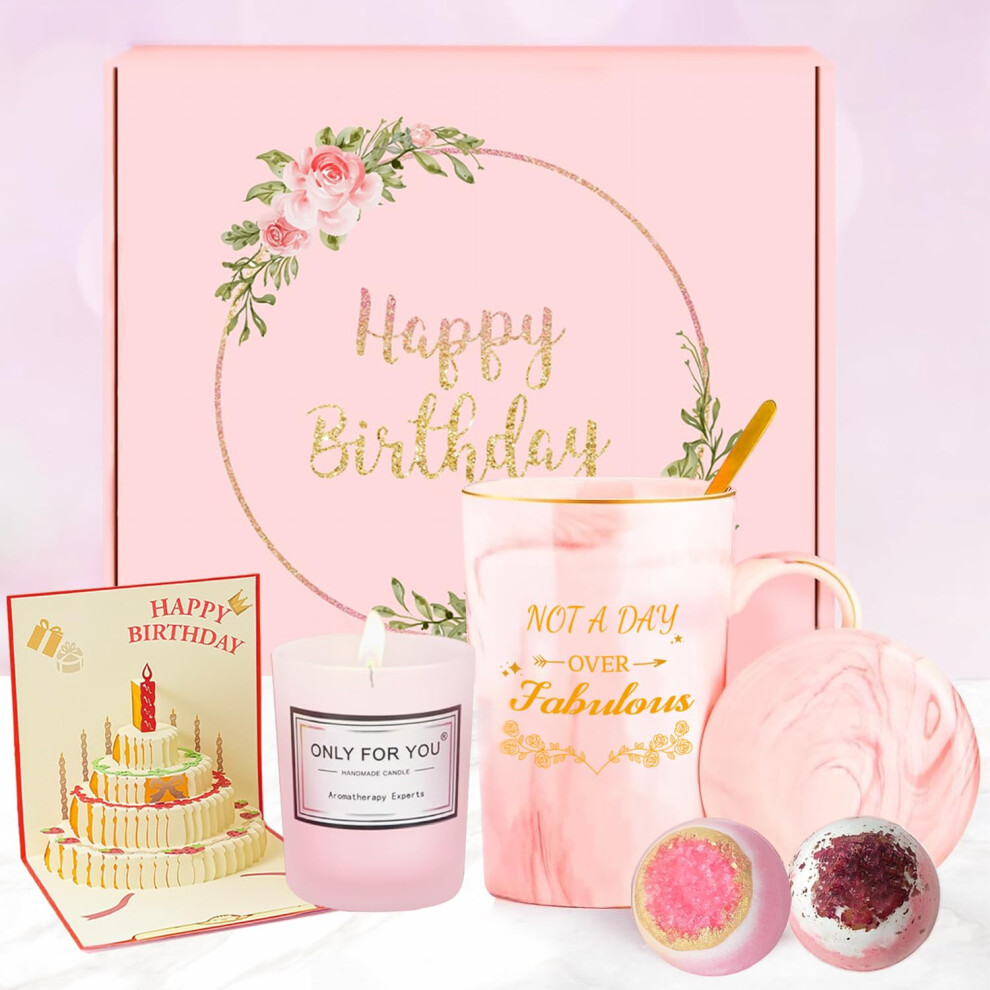 Birthday Gift Set for Her,Coffee Cups Pamper Birthday Unique Present Bath Boom Gift Set for Women and Mum,Personalised Gifts with Birthday Surprise