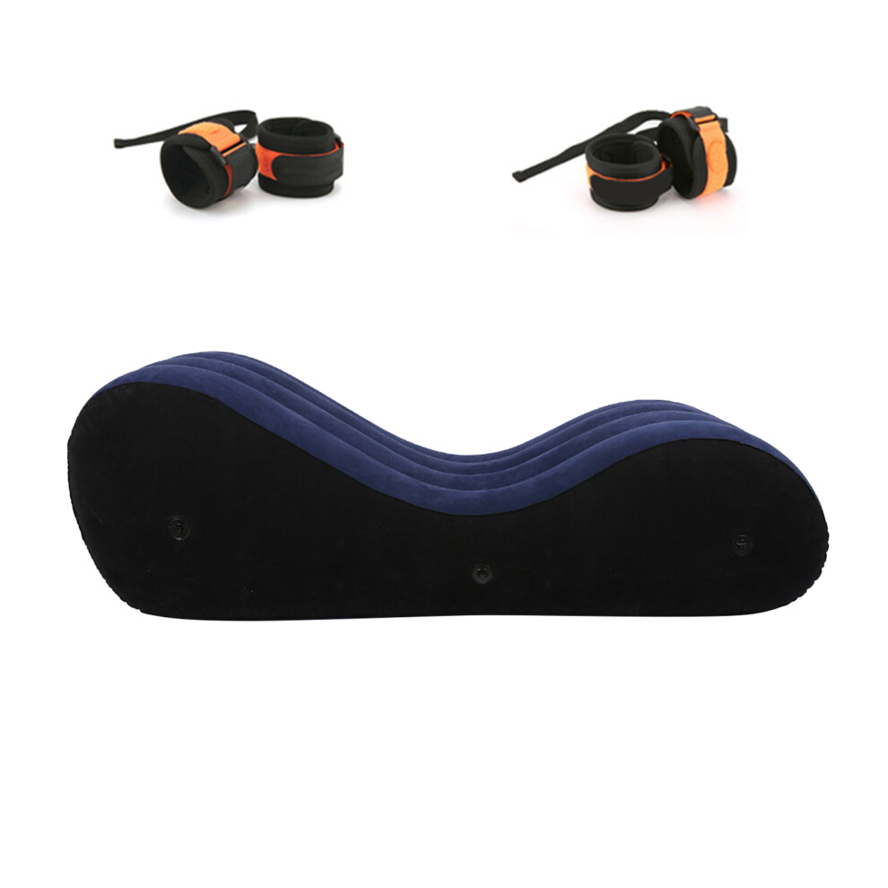 Inflatable Sex Sofa Chair with Handcuffs and Anklecuffs - Blue