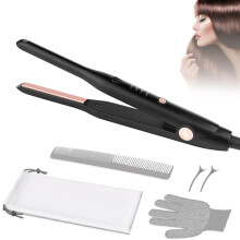 Hair Straightener, Pencil Straighteners for Short Hair, Mini Hair Straighteners for Woman and Man, Ceramic Panel with 4-Step Temperature Setting and