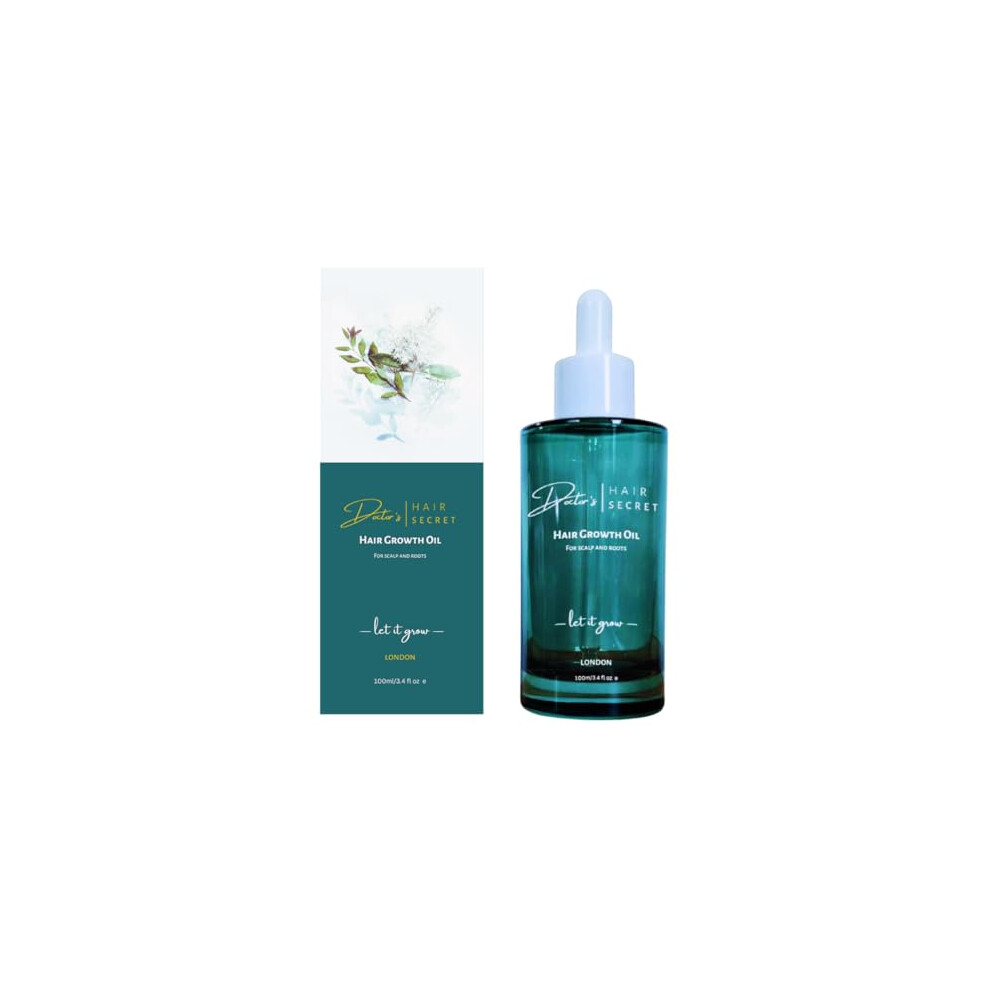 Hair Growth Oil 100ml Doctor Formulated 100% Natural Vegan Prewash Thickening Treatment Mask with Coffee Bean (Caffeine) Peppermint Rosemary Lavender