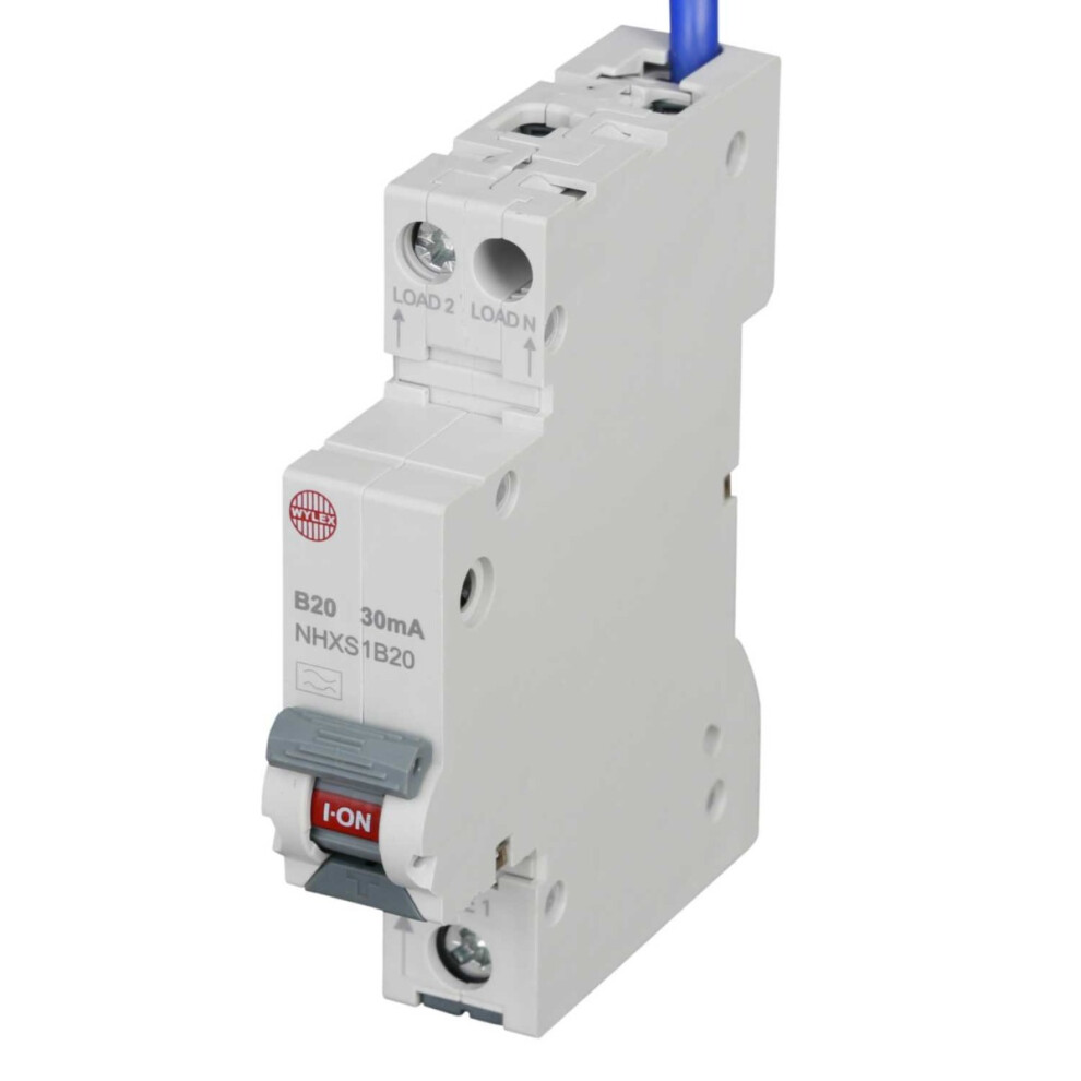 WYLEX 20A 30mA MINI RCBO B CURVE 1P 1MOD (2018), Type A