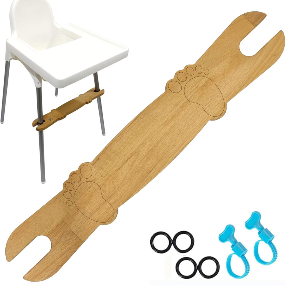 High Chair Footrest,Adjustable Non-Slip Natural Bamboo Wooden Foot Rest For Baby Highchair Footrest High Chair Foot Rest Compatible With Ikea Antilop Hanq