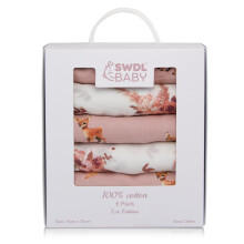Muslin Cloths for Babies – Large Baby Muslin Squares, 70x70 cm, 100% Cotton, Soft & Absorbent. Lex Edition, Pack of 6 Baby Muslin Essentials, Bib &