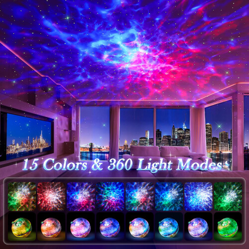 Star Projector,105 Light Modes Star Projector Night Light Projector,15 White Noises+5.3 Bluetooth Galaxy Light Projector, Remote+Timer+Dimmable Star 1