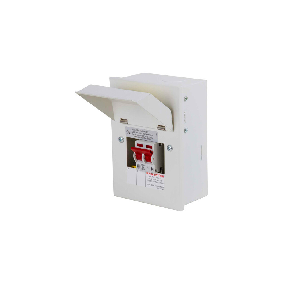 Wylex 2 Way AMENDMENT 3 Metal Consumer Unit with Main Switch only