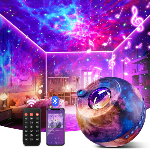 Star Projector,105 Light Modes Star Projector Night Light Projector,15 White Noises+5.3 Bluetooth Galaxy Light Projector, Remote+Timer+Dimmable Star