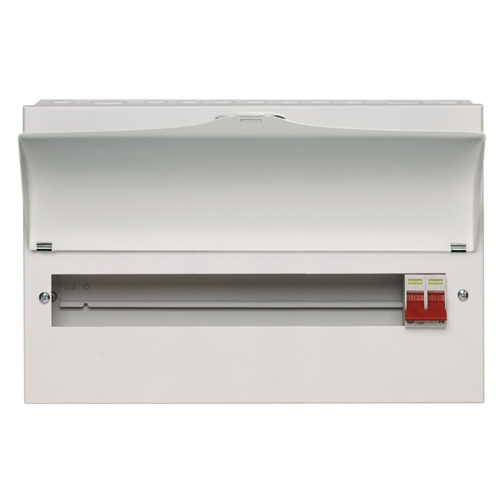 WYLEX 19 Way Metal Cons Unit + MAIN SWITCH ("L" VERSION- FIXED BUSBAR) (USES EXISTING & NEW DEVICES)