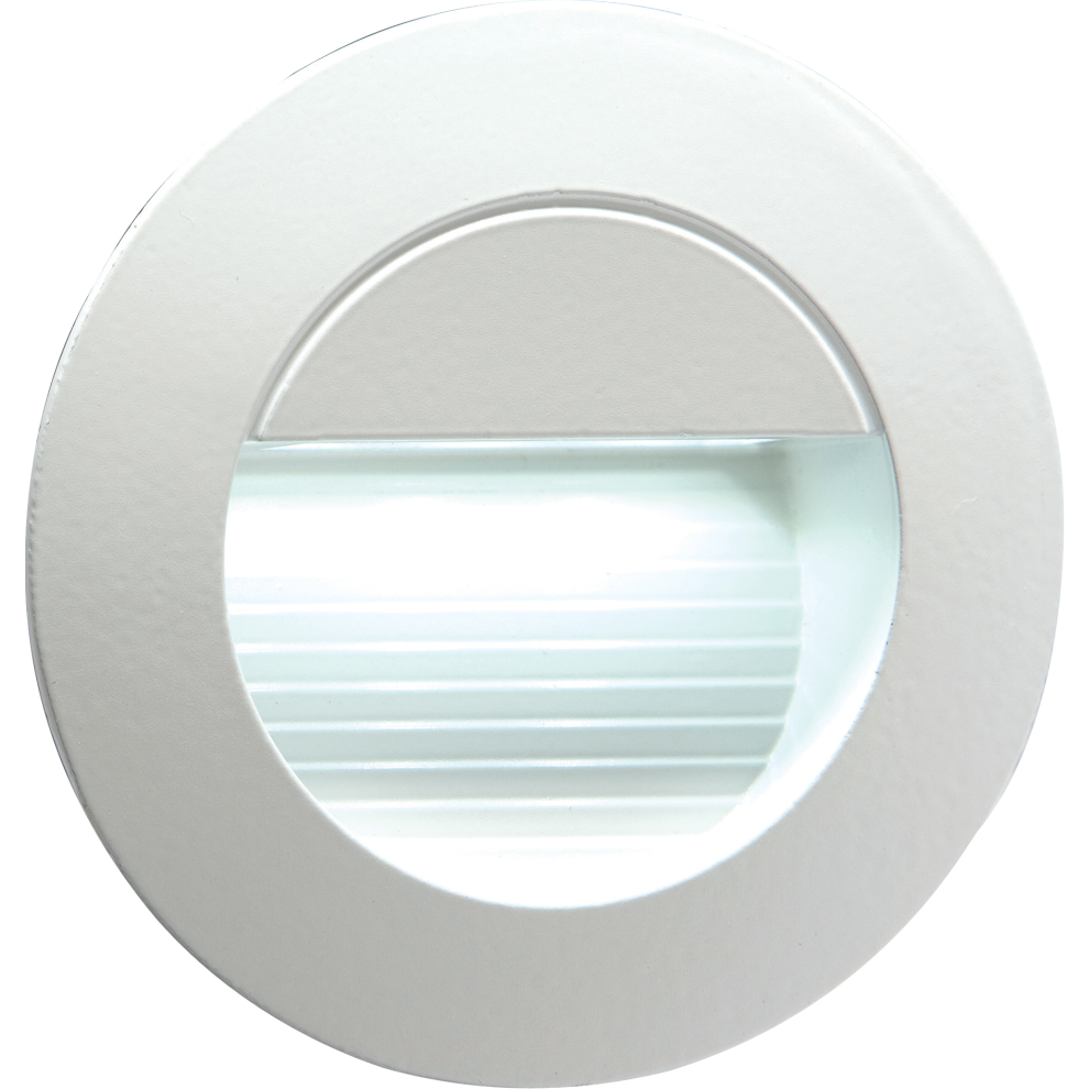 MLA 230V IP54 Recessed Round Indoor/Outdoor LED Guide/Stair/Wall Light White LED, NH020W