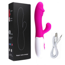 (Red) Dual Motor G-Spot Rabbit Vibrator with 10 Modes - Purple