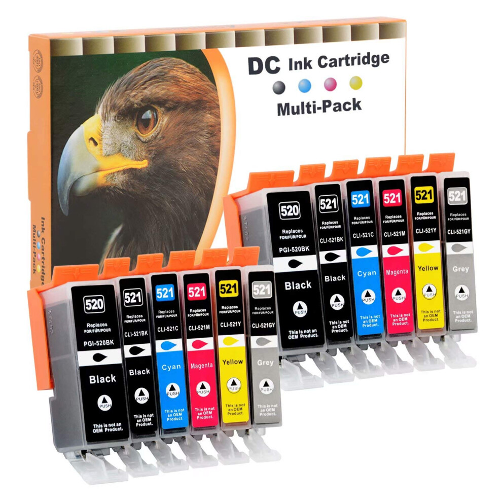 D&C Compatible Ink Cartridge Replacement For Canon Pgi-520 Cli-521 For Canon Pixma Ip3600 Ip4600 Ip4700 Mp540 Mp550 Mp560 Mp620 Mp630 Mp640 Mp980 641126492999