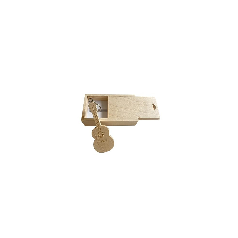 Guitar Shaped Maple Wood Memory Stick Usb Flash Drive In Wood Box (2.0/8Gb, Maple Wood) 723576060819