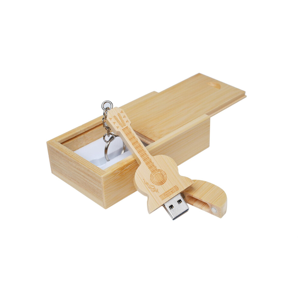 Maple Wood Guitar Shape Usb Flash Drive 2.0/16Gb Bamboo Wood 723576060710