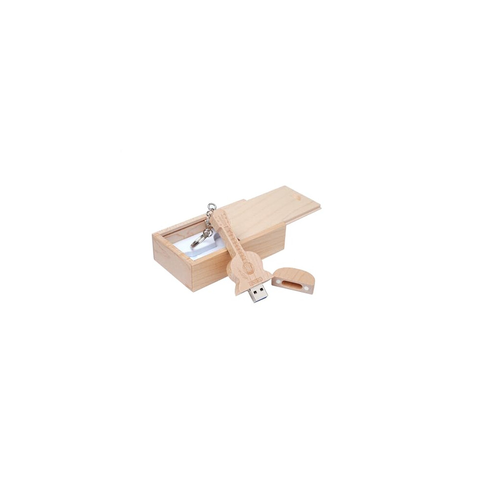 Guitar Shaped Maple Wood Memory Stick Usb Flash Drive In Wood Box (3.0/8Gb, Maple Wood) 723576060772