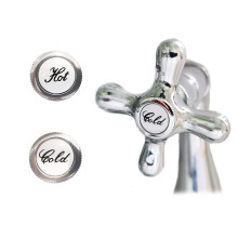 Replacement Hot and Cold Victorian Style Cross Head Tap Screw in Metal Chrome Plastic Silver Traditional Classic Indices Conversion Kit for Bathroom