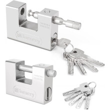 5 Keys Super Silver Heavy Duty Padlock Lock for Garage Warehouse Shipping Container