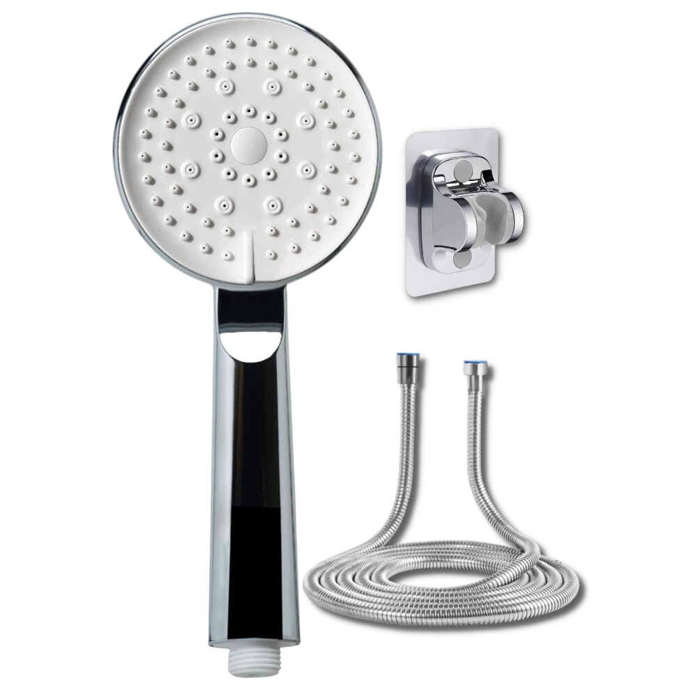 Ajomari,5 Modes Rotatable High-Pressure Shower Head and Hose 2M, Power Shower Head, Turbo-Universal Shower Head Filter Hard Water Set, Eco Shower Head