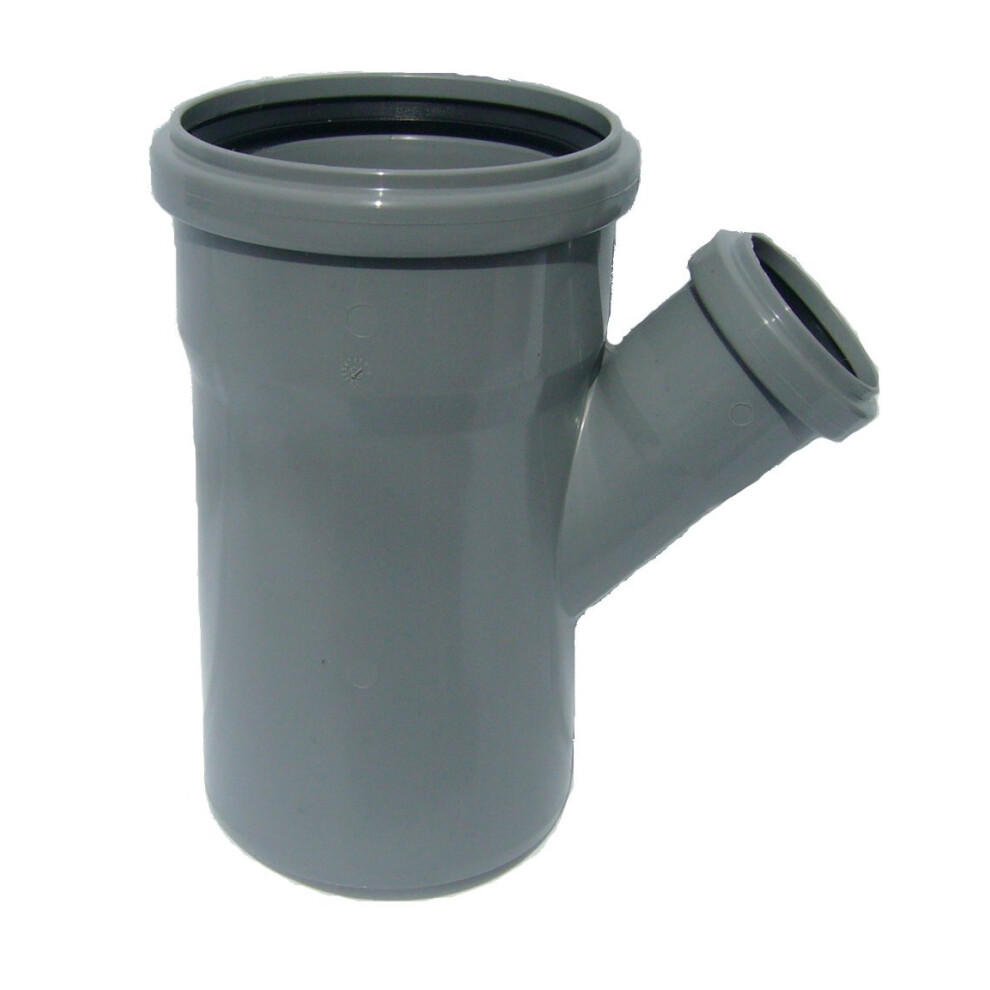 Soil Pipe 110 Mm Branch With 45 Degree 50 Mm Inlet - Push-Fit Sewerage - Grey 744271662481