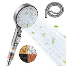 Shower Head, High Pressure Shower Head Hard Water Filter Shower Head with 5 Modes, Universal Powerful Flow Shower Head Beads Filter Showerhead with 2M